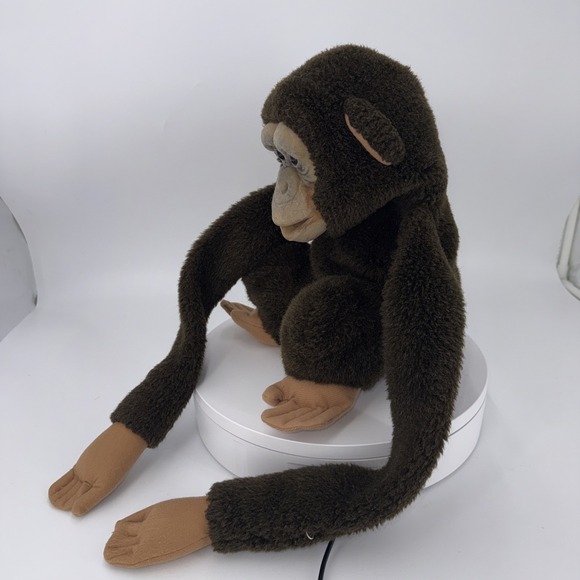 Vintage Child's Playmate Monkey Plush 15.5" Hand Puppet Squeaker 1984 Chimp - Picture 7 of 17